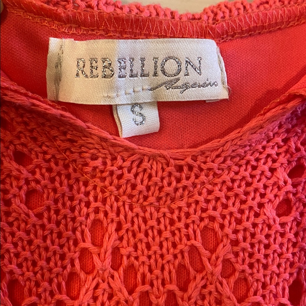 Rebellion Vibrant Coral Knit Dress - Picture 12 of 13